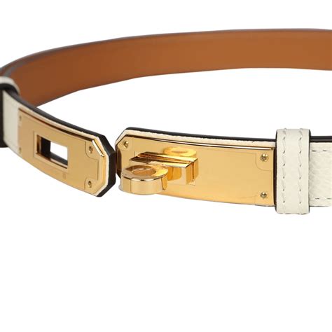 Hermes Kelly Pocket 18 Belt Craie Epsom Gold 